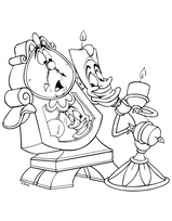 coloriage la pendule et le chandelier